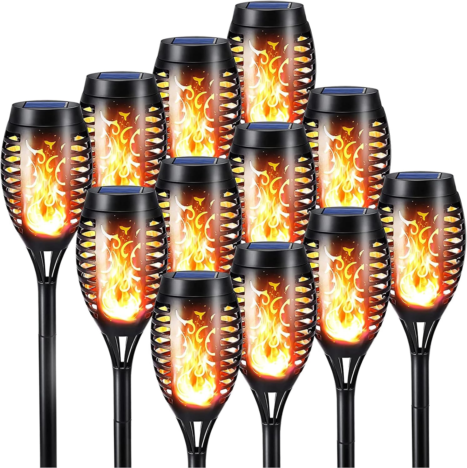 Detalle de Geemoo Solar Flickering Flame Lights 12-pack