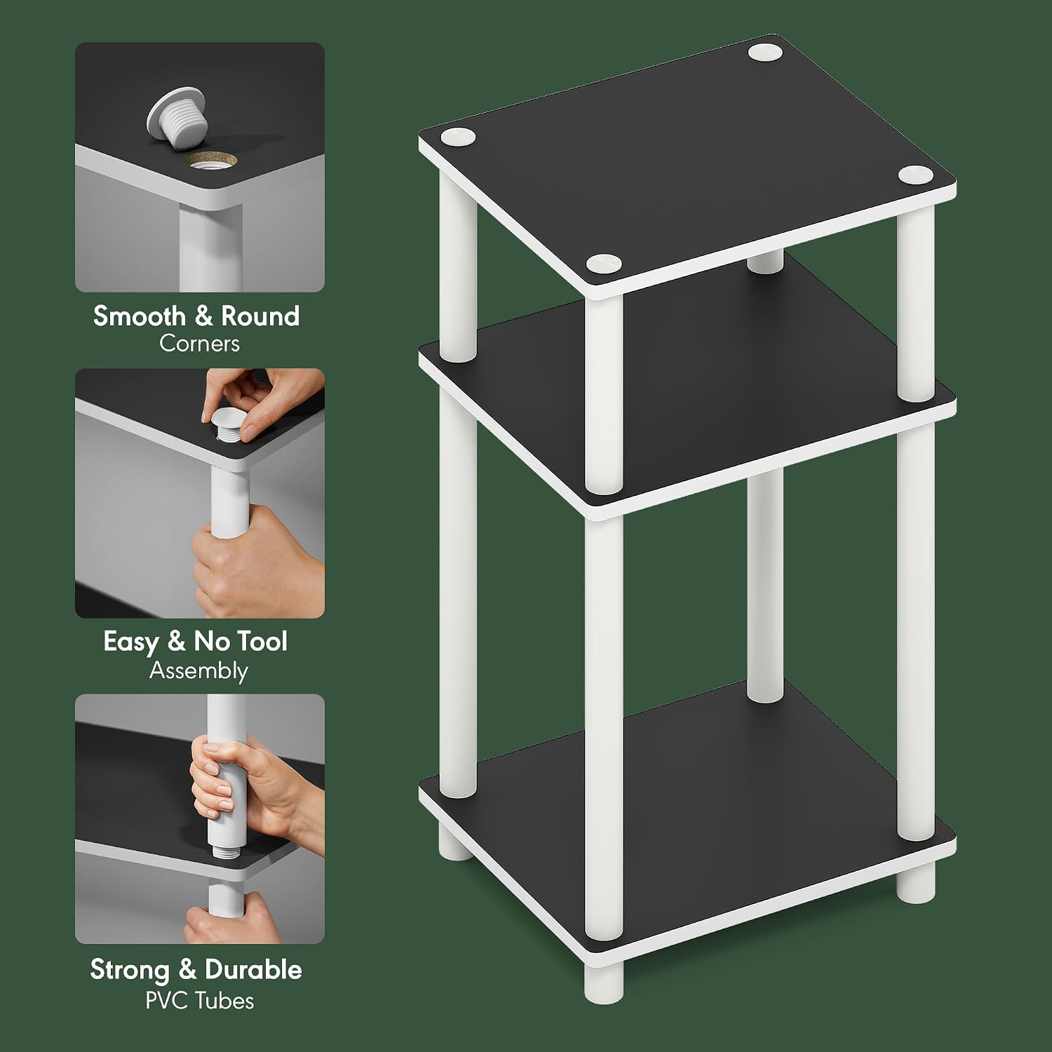 Detalle 1 de Furinno Side Table 3-Tier