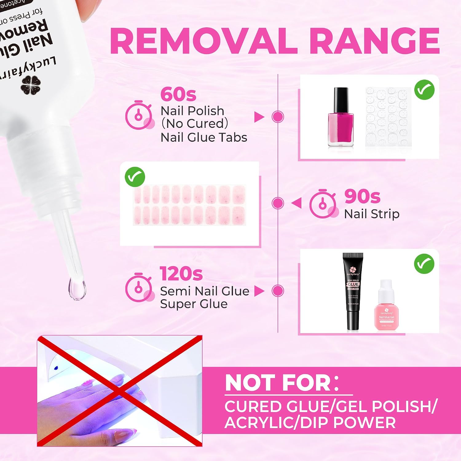 Detalle de Luckyfairy CALF-FJ039 Nail Glue Remover, 15 ml Acetone-Free Liquid