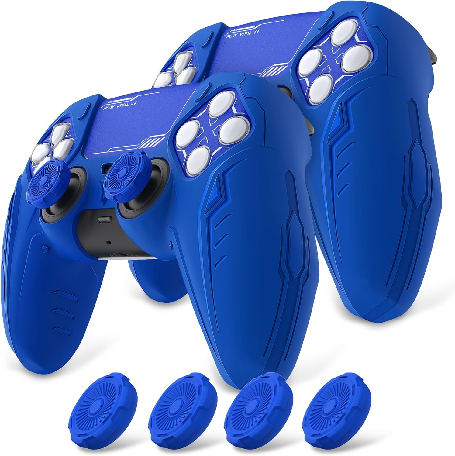 Detalle de PlayVital 2‑Set Silicone Case for PS5 Controller Blue 🕹