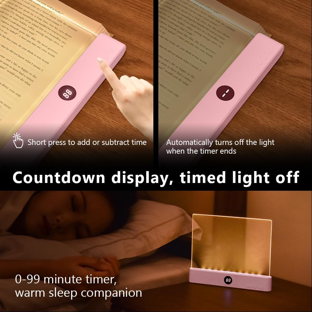 Thumbnail 3 de HOTUT Lightwedge Leselampe – Tragbare, ultradünne Buchlampe mit Augenschutz, Rosa