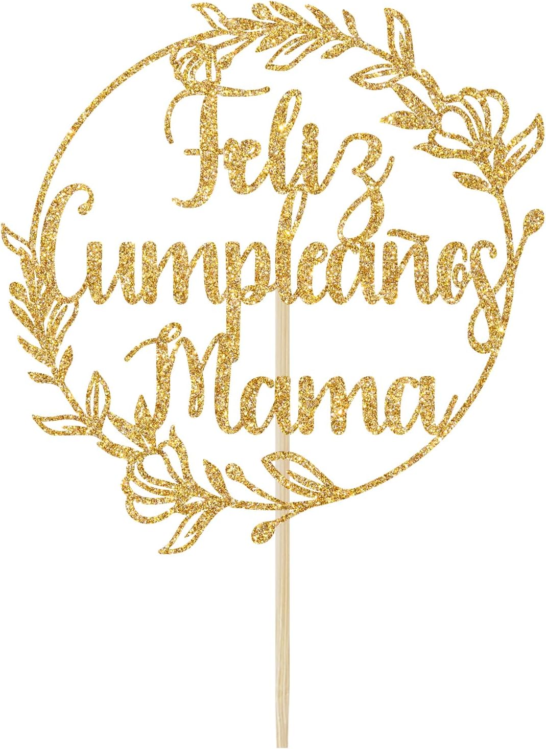 Thumbnail 1 de Yotawebery Mom Birthday Cake Topper, Gold Glitter Paper, 7 x 4.5 in
