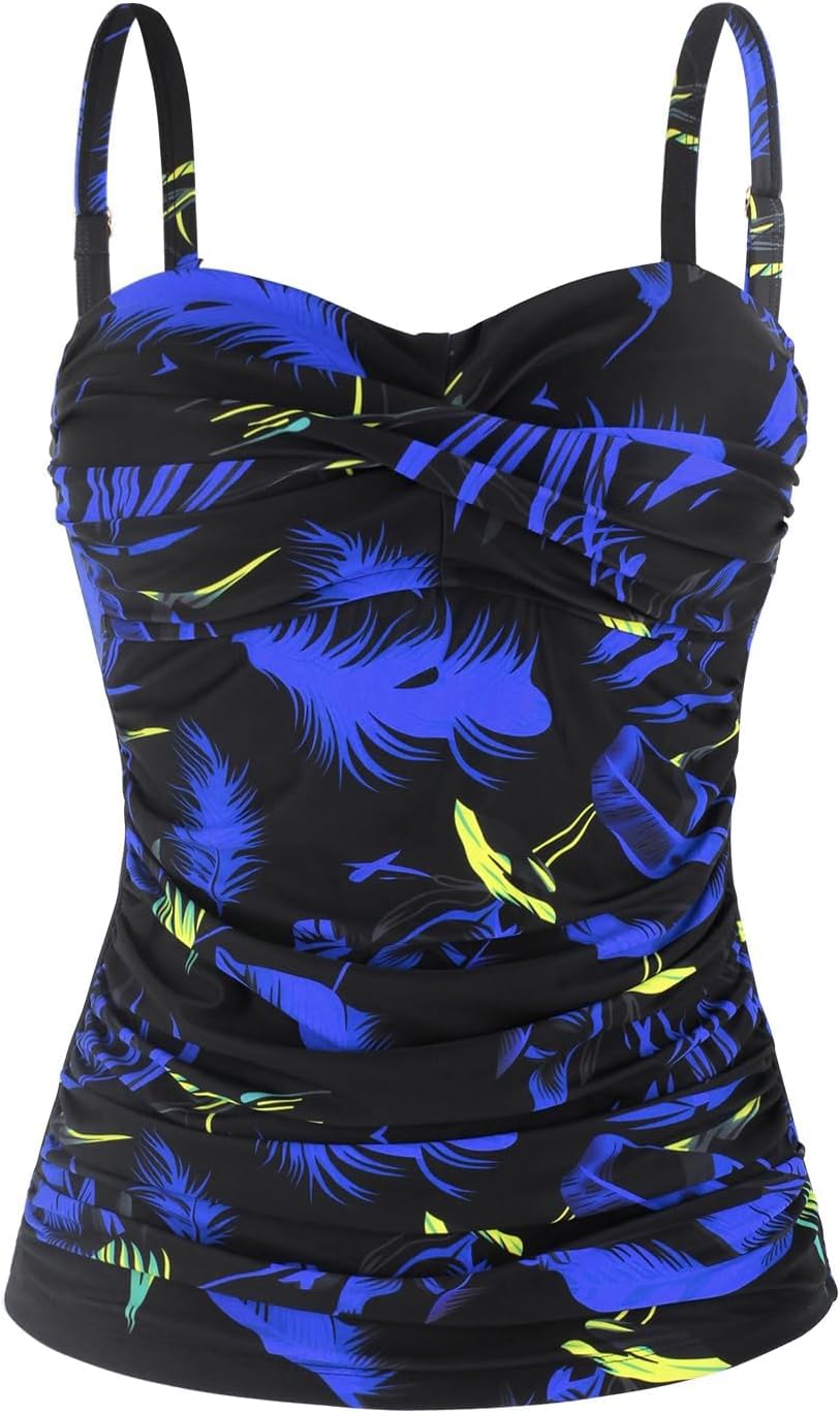 Thumbnail 6 de Ocean Blues Women's Twist Bandeau Swimsuit Top with Ruched Tummy Control (Tankini Top Only)