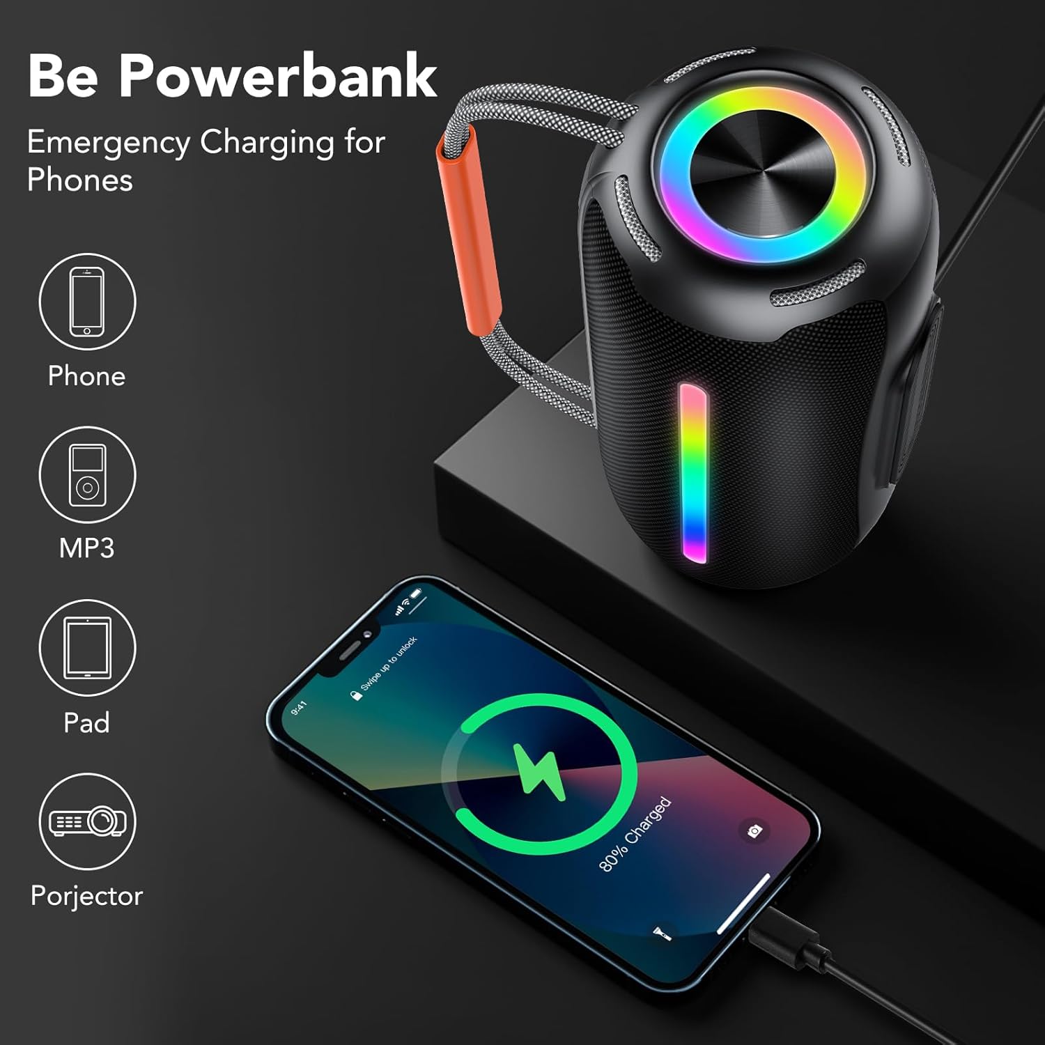 Thumbnail 6 de Tragbarer Bluetooth-Lautsprecher mit Griff, 40W – IPX7, 30 Stunden Akkulaufzeit, TWS
