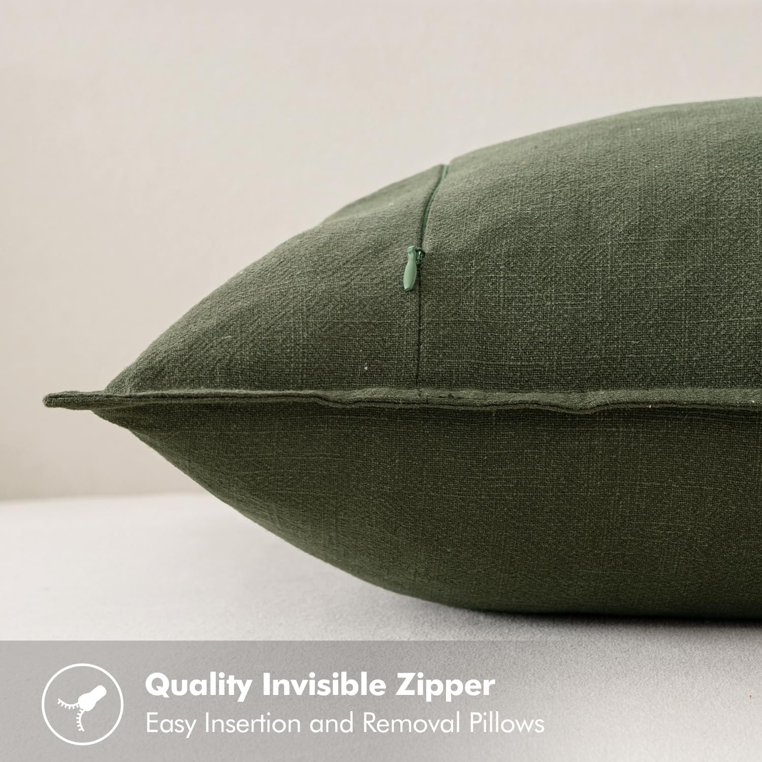 Detalle de MIULEE Linen-Blend Pillow Covers, 18 x 18 Inch