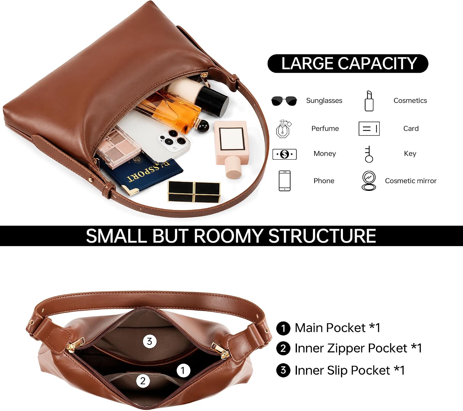 Detalle 1 de Kiss Sea Faux Leather Shoulder Bag