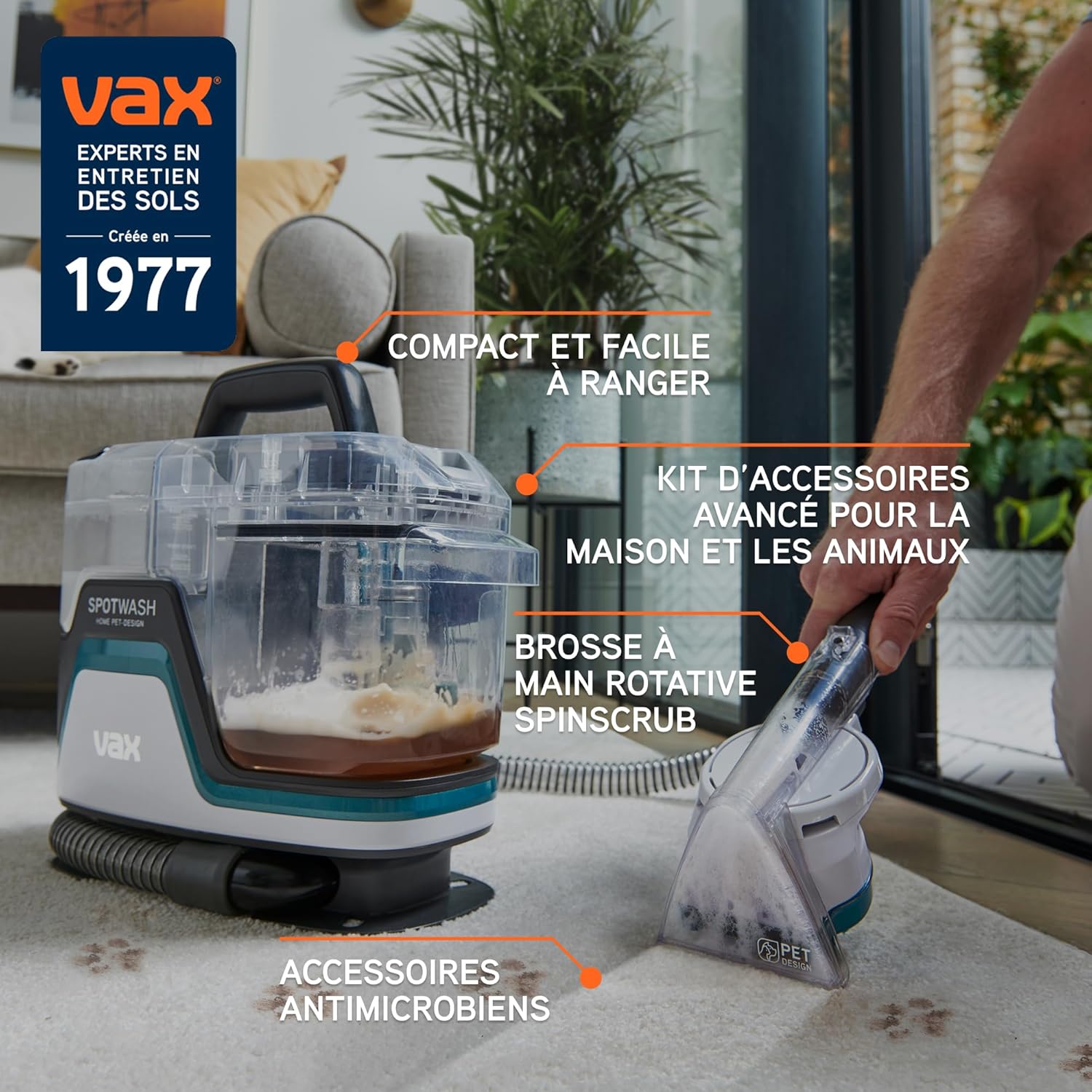 Thumbnail 1 de Vax SpotWash Home Duo Pet-Design Spot Nettoyeur – Nettoyage efficace tapis et tissus d’ameublement avec SpinScrub