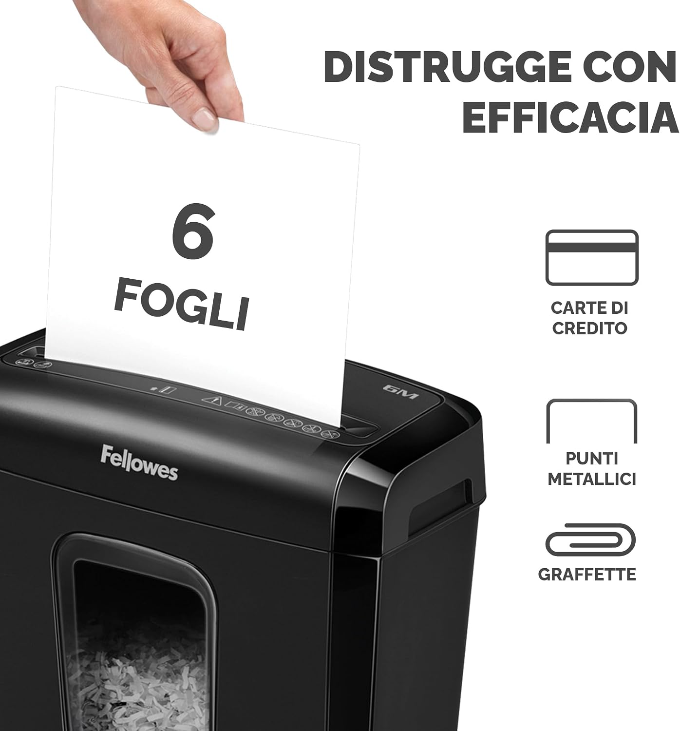Thumbnail 2 de Fellowes 6M Distruggi documenti microframmenti
