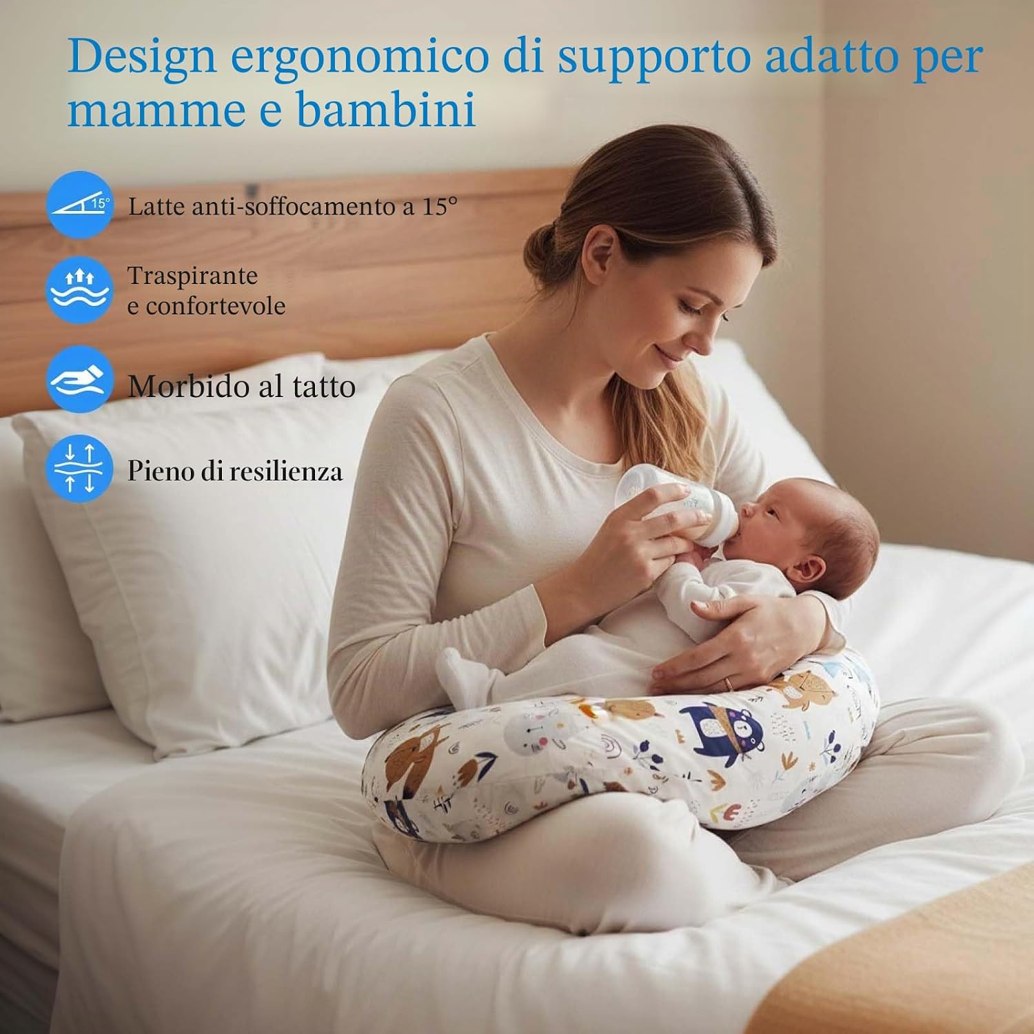 Thumbnail 4 de TOPCHANCES Cuscino per Allattamento: Cuscino Gravidanza Multiuso a Forma di U in Cotone 100% lavabile