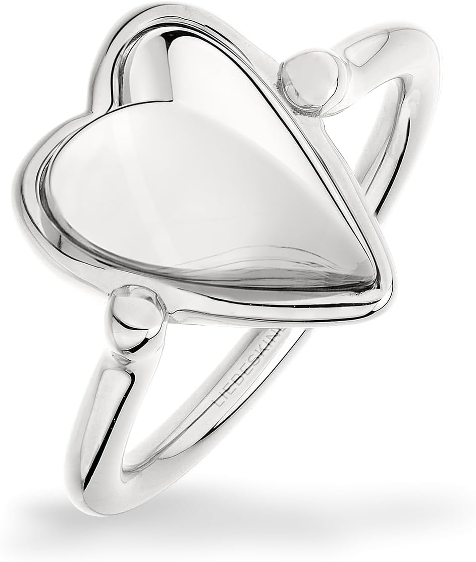 Detalle 2 de LIEBESKIND BERLIN Damen Fingerringe aus Edelstahl mit Herz-Motiv – zeitloser Schmuck für jeden Anlass