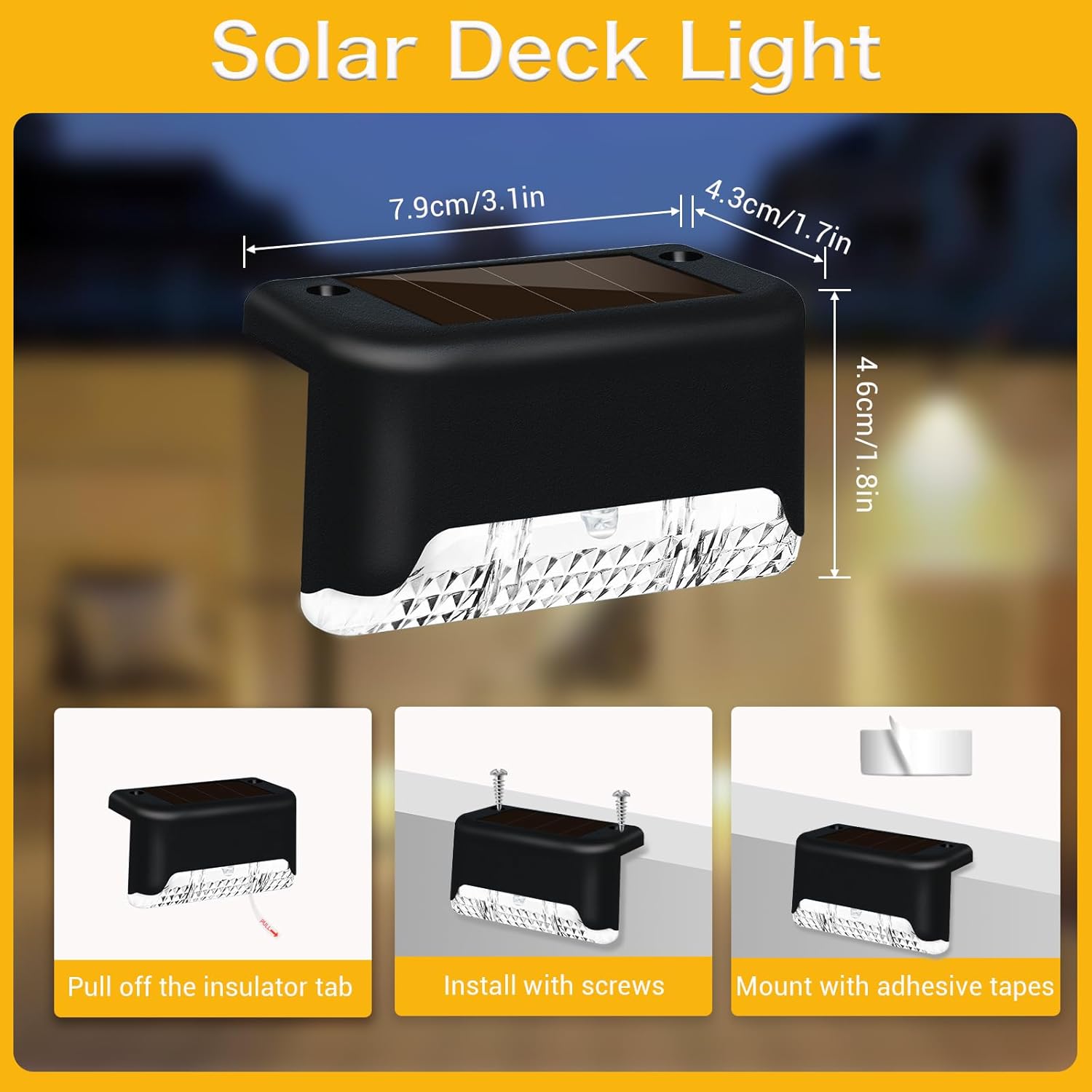 Thumbnail 6 de Caldarax 8 Pack Solar Fence Lights: Practical Warm White LED for Outdoor Steps and Paths