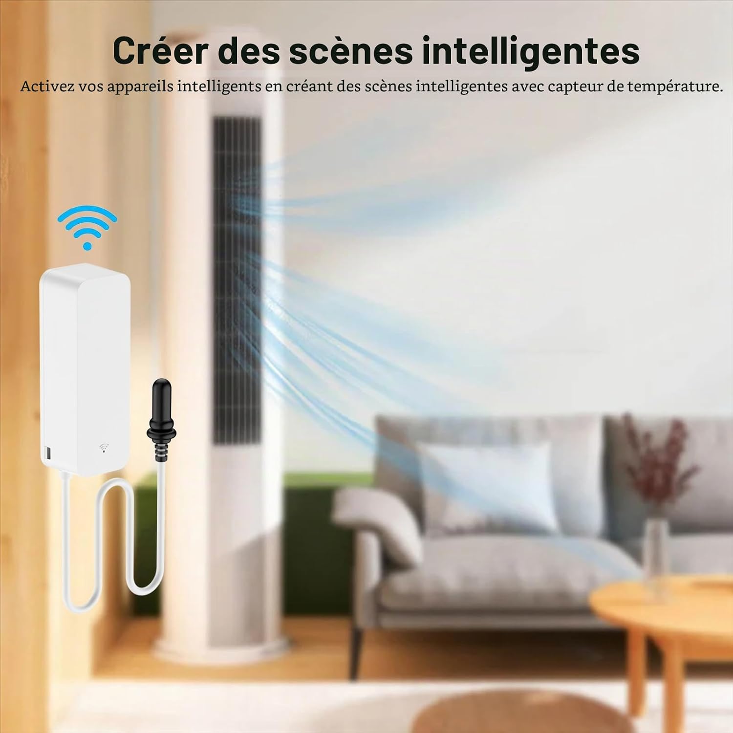 Thumbnail 3 de Zecamin slimme thermometer-hygrometer met sonde, wifi en appbewaking, 2 stuks
