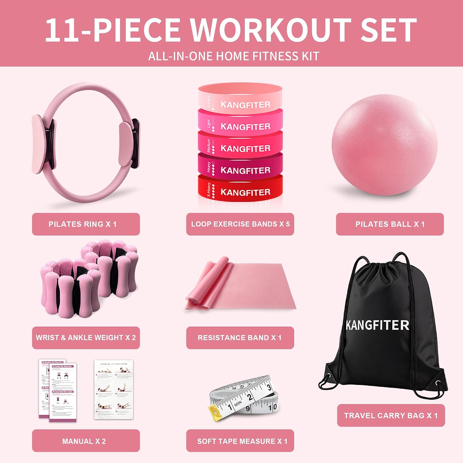 Thumbnail 5 de KANGFITER Pilates Equipment Kit with Resistance Bands