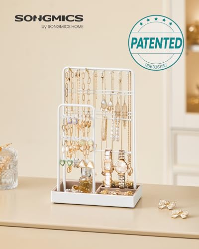 Detalle de SONGMICS Jewellery Stand, Jewellery Display Stand with Velvet Tray