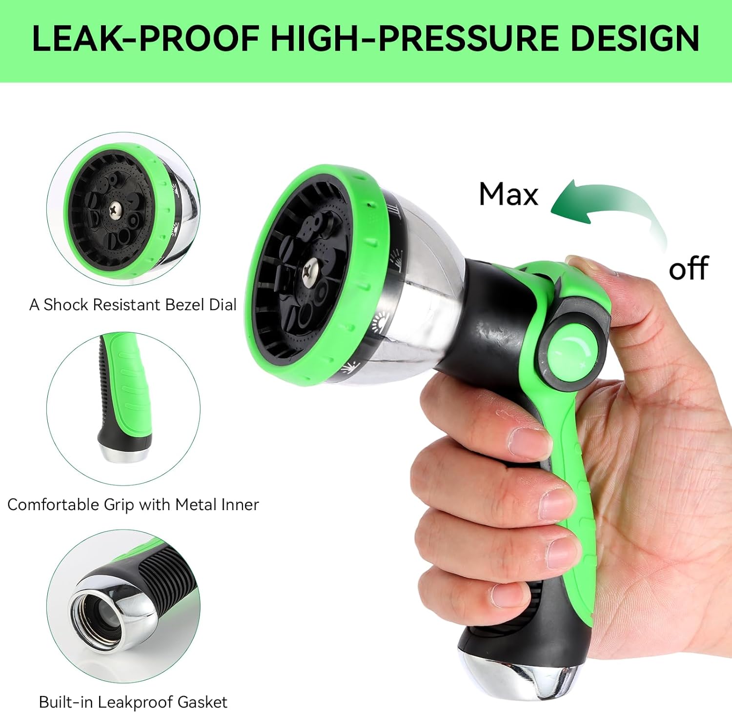 Detalle de AnyEasy Garden Water Hose Nozzle 10 modes
