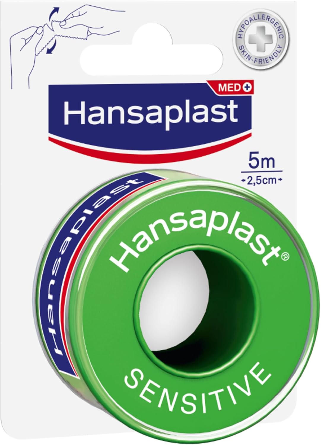 Thumbnail 6 de Hansaplast Fixierpflaster Sensitive 5 m x 2,5 cm – hypoallergene Fixierrolle für Wundverbände (Packung mit 3)