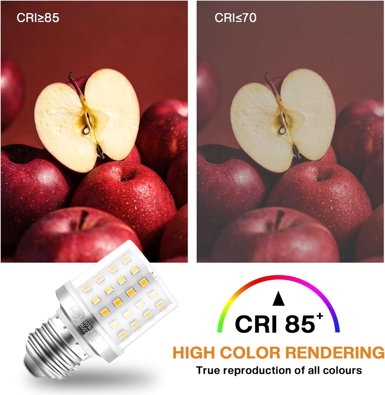 Detalle de MIAOKE E27 LED Warmweiß Glühbirne 10 W, dimmbar – 4er-Pack