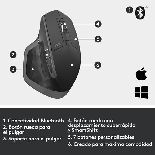 Thumbnail 11 de Logitech MX Master 2S Mouse wireless ergonomico ricaricabile