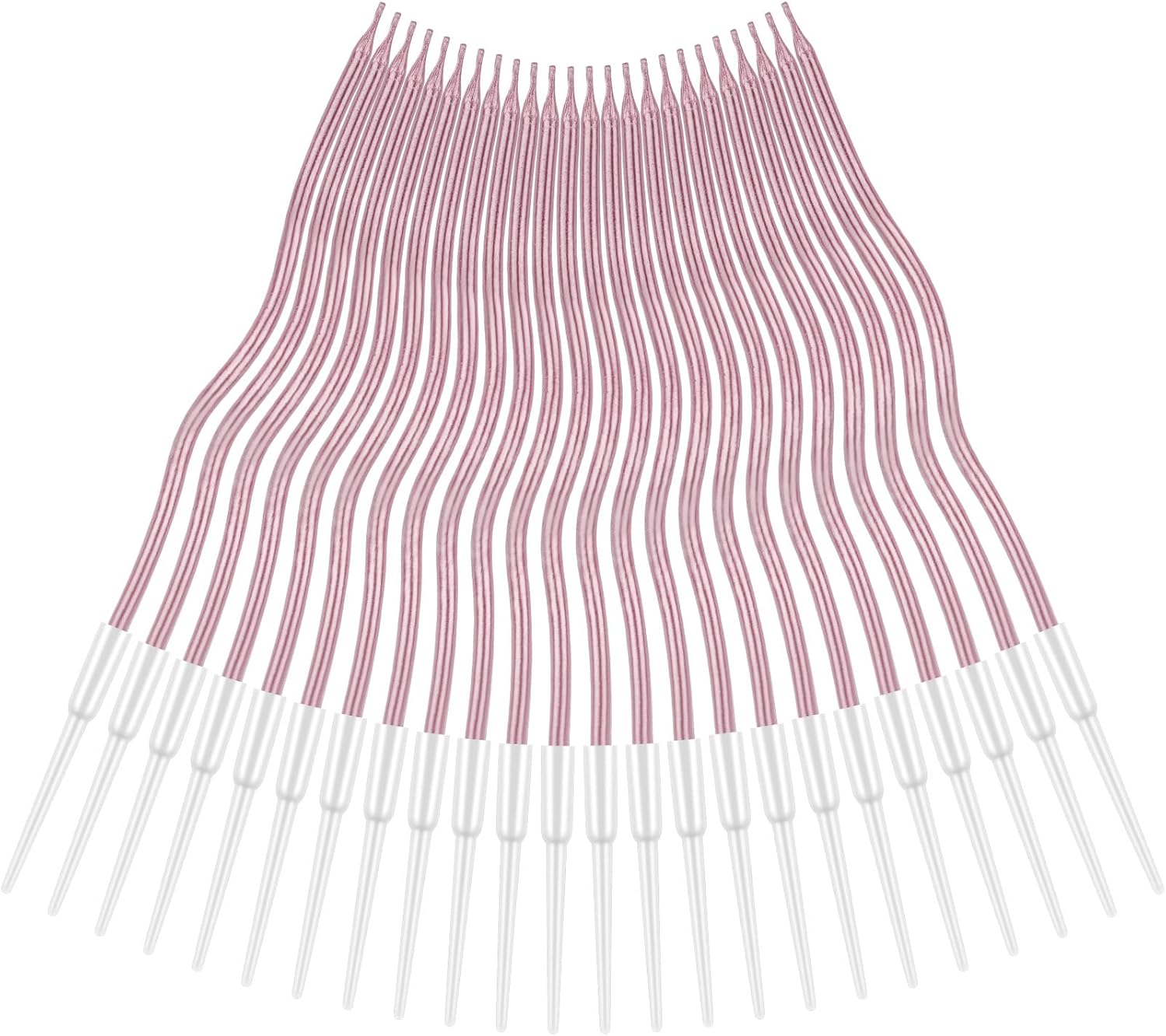 Thumbnail 6 de URAQT 24 pack Twisty Birthday Candles in Holders (Rose Gold) – metallic spiral cupcake-style cake candles