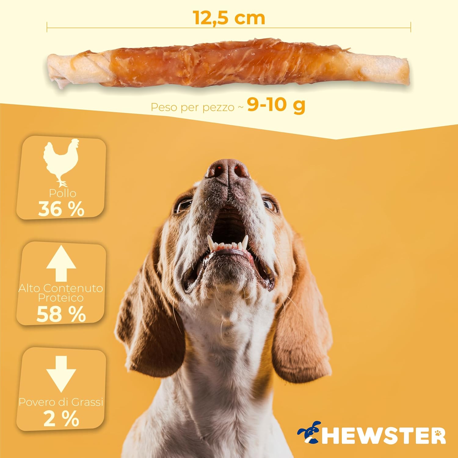 Detalle de CHEWSTER Bastoncini da masticare con Pollo – Snack per cani, confezione da 85 pezzi (800 g)