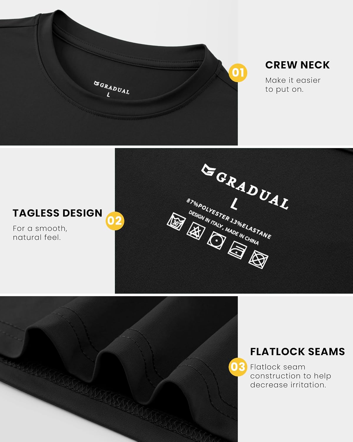 Detalle de G Gradual Boys’ Athletic Shirt, Short-Sleeve Rash Guard with UPF 50+