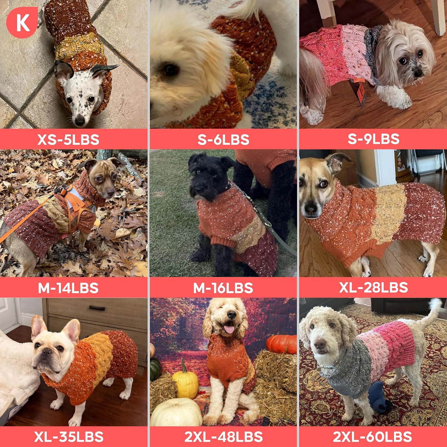 Detalle de KYEESE Dog Sweater in Short-Fiber Spray Yarn
