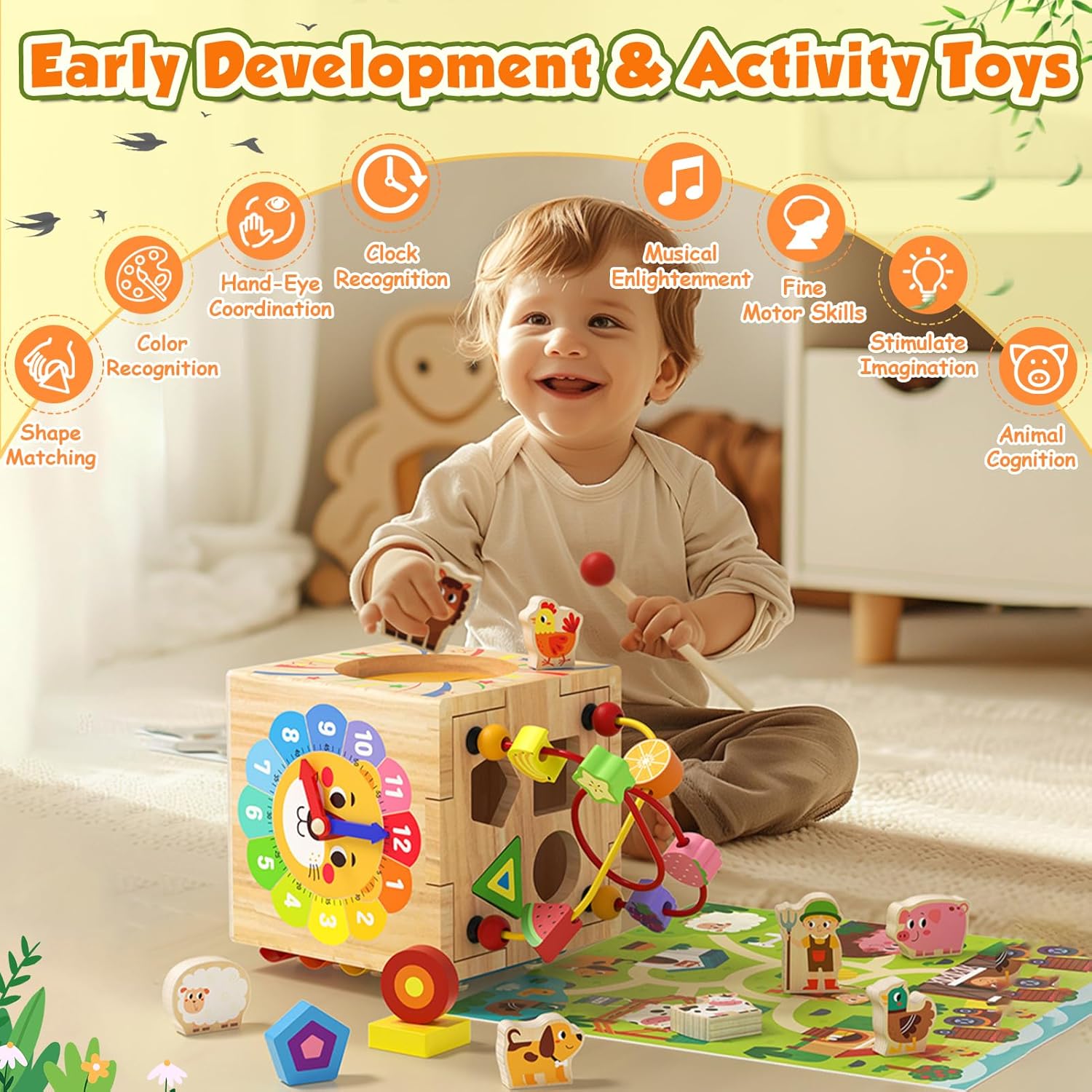 Thumbnail 1 de LZDMY Montessori Activity Cube 7 in 1