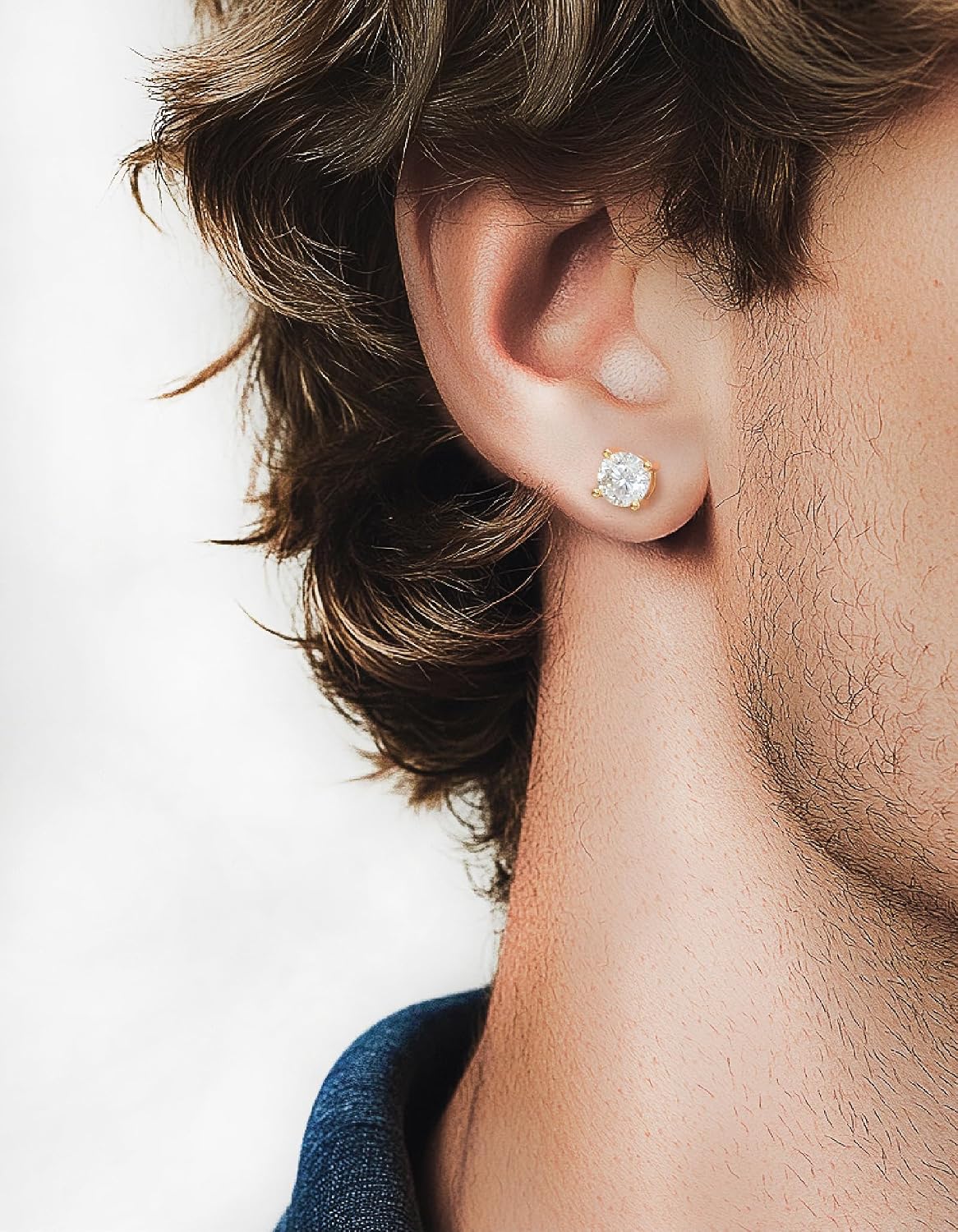 Detalle de MomentWish Moissanite Ohrringe Gold 585 Rosegold – 0,6 Karat, 4 mm Moissanit, hypoallergen, 2x Ohrstecker