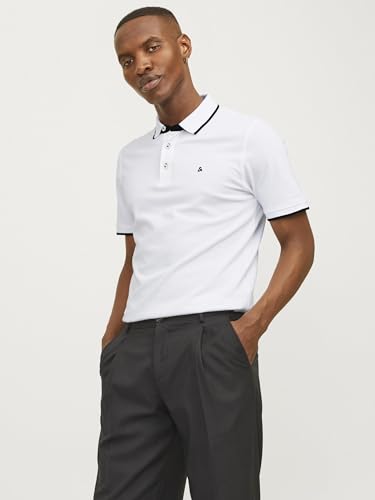 Thumbnail 1 de JACK & JONES Jjepaulos Polo Slim Fit para hombre en blanco (White Detail)