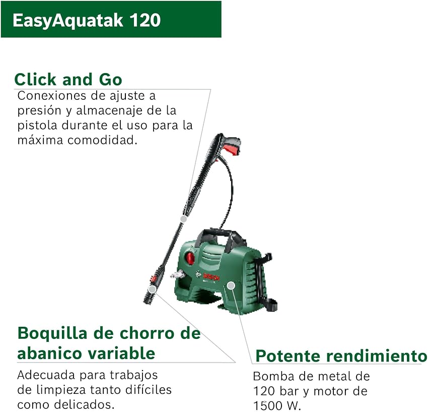 Thumbnail 1 de Bosch EasyAquatak 120 - Hidrolimpiadora 1500W para hogar