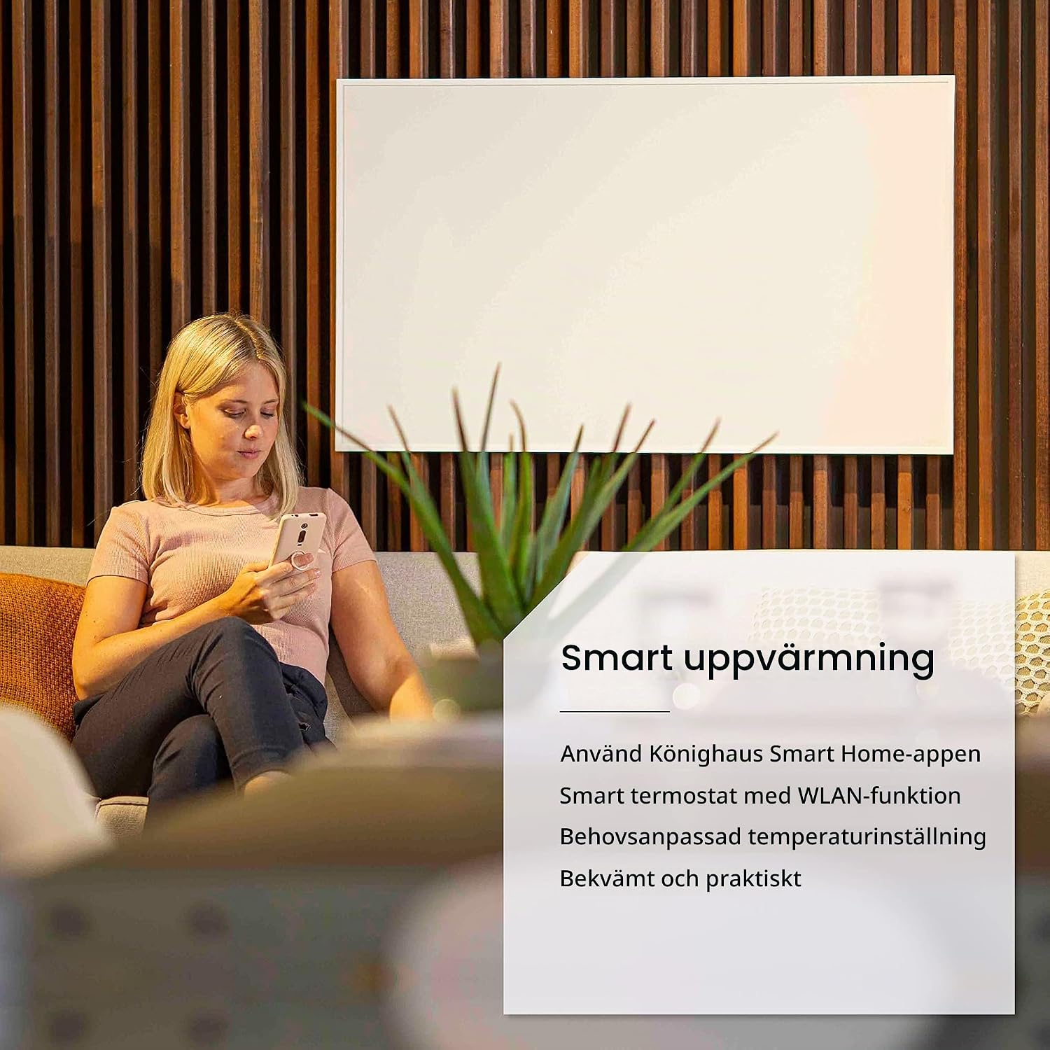 Detalle 2 de Könighaus infravärme Stjärnhimmel 2, 1 200 W med smart termostat och app