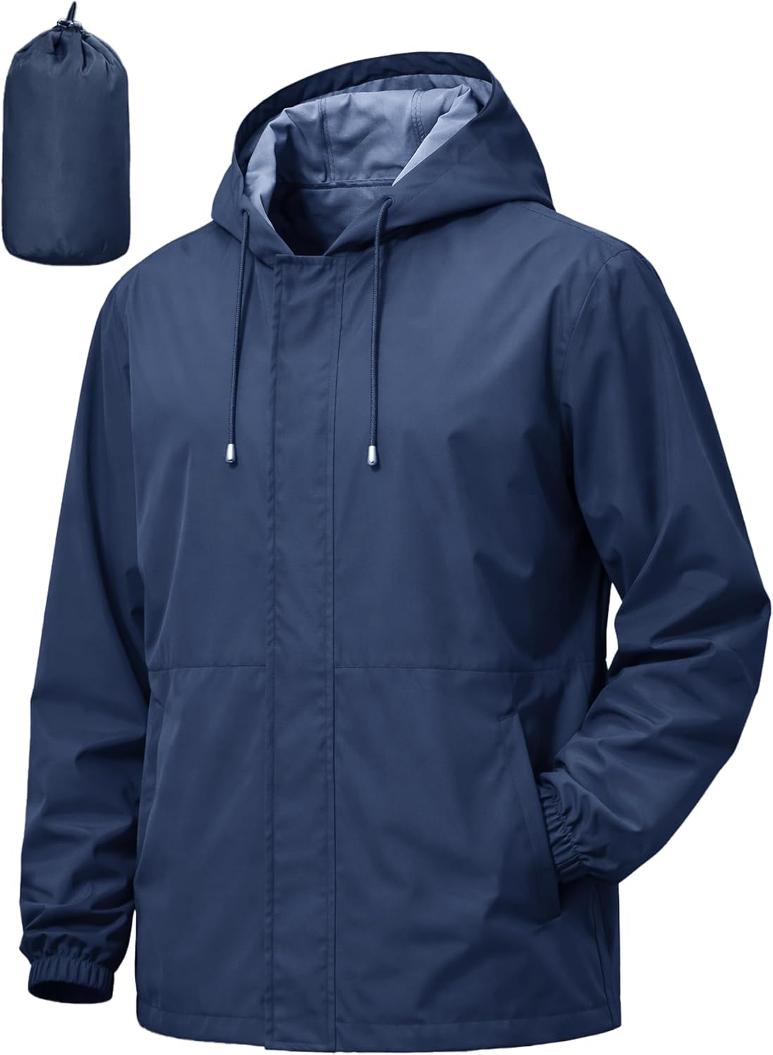 Detalle de UIQUR Men's Rain Jacket Waterproof Windbreaker – Lightweight Packable Raincoat