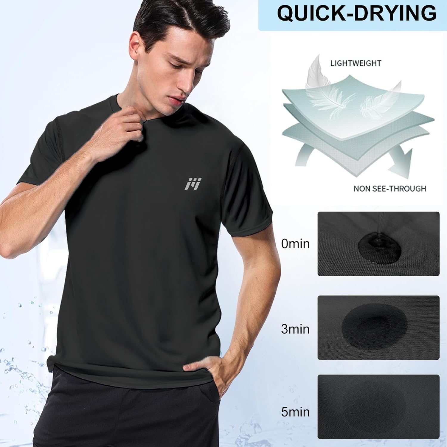 Detalle de MeetHoo Rash Guard uomo – Camicia UV UPF 50+ a maniche corte o lunghe per sport all’aperto