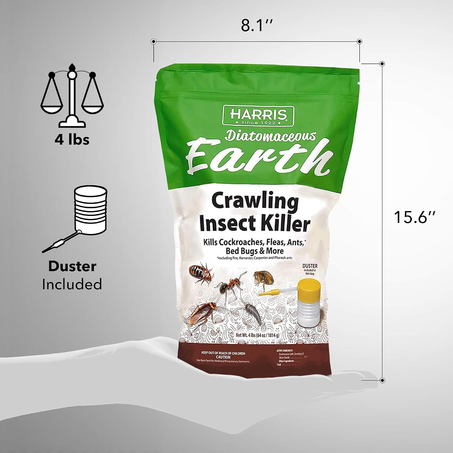 Thumbnail 5 de Harris DECRAWL-4P Diatomaceous Earth Insect Killer, 4 lb with Powder Duster