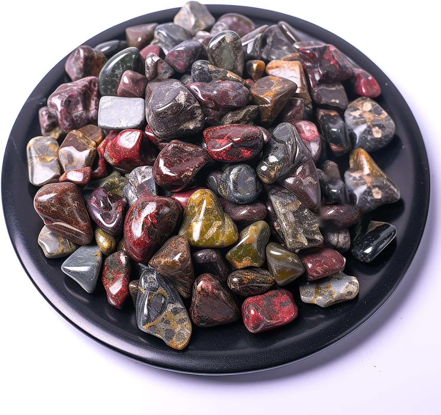 Detalle de SigMntun Dragon Blood Jasper Chips, 200 Polished 7 mm Stones