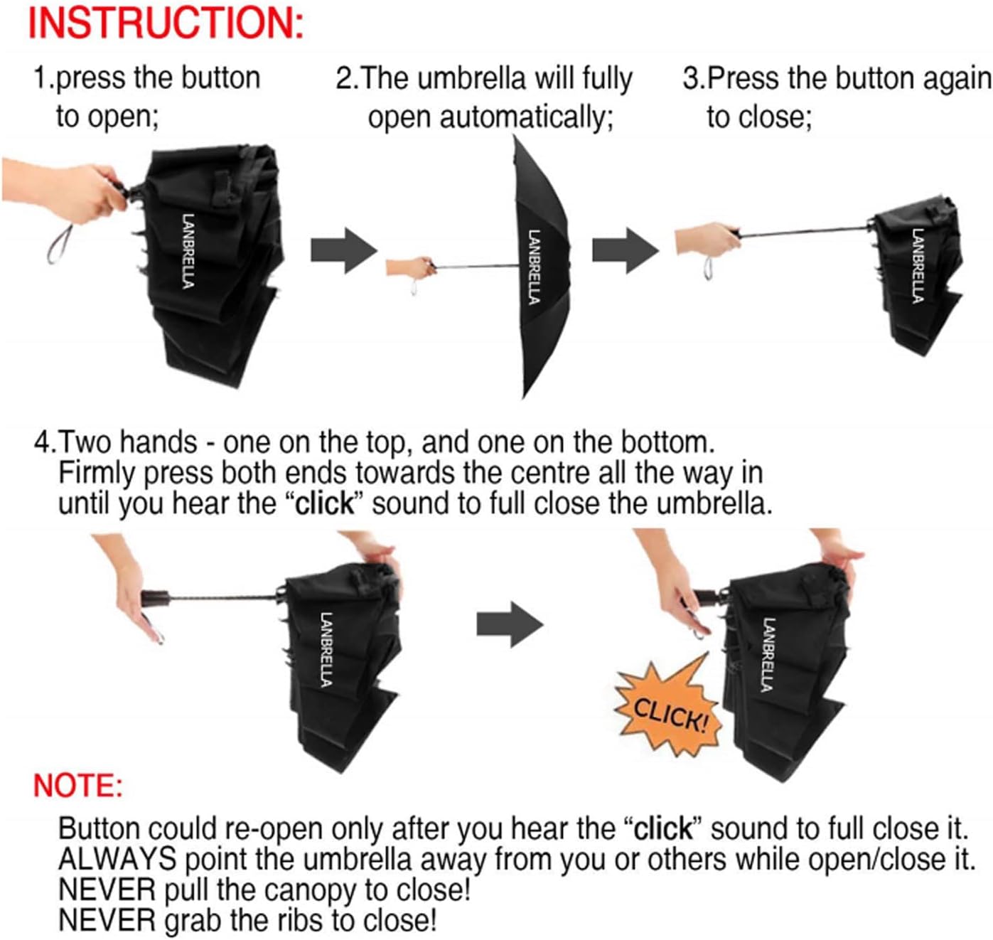 Thumbnail 1 de LANBRELLA Compact Reverse Folding Umbrella ⌛️🎁?