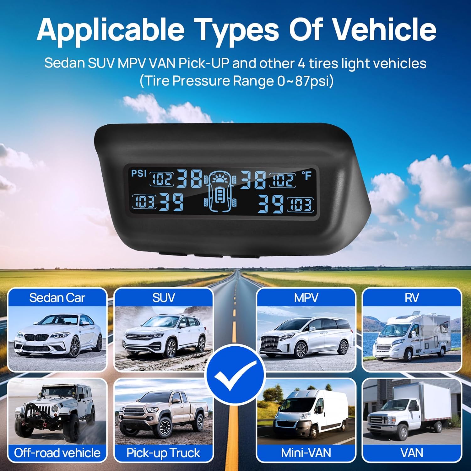 Thumbnail 6 de Masoll M13 TPMS with 4 Sensors, 0–87 PSI