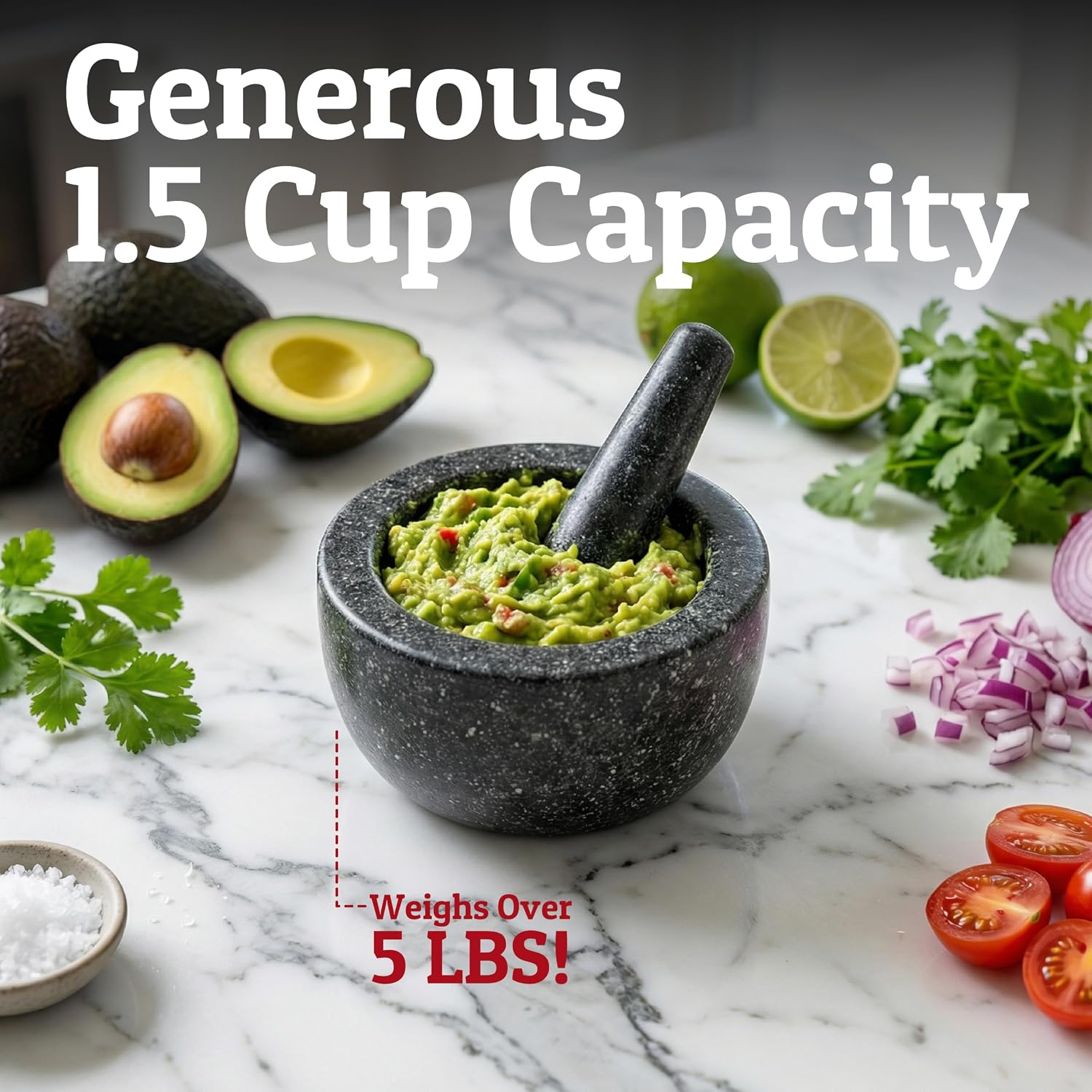 Detalle 2 de Priority Chef Heavy Duty Mortar and Pestle 1.5 Cup 🥣