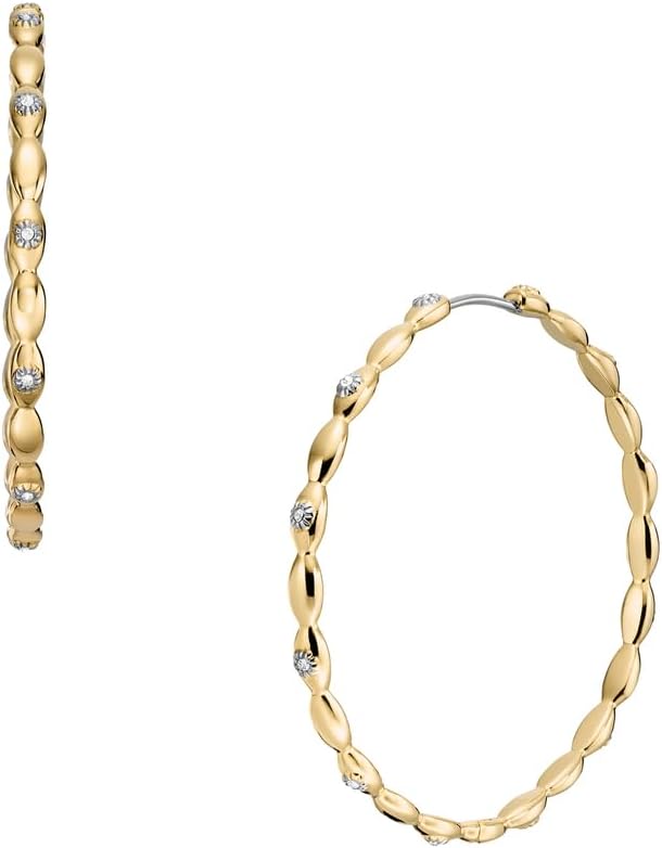 Thumbnail 1 de Fossil boucles d'oreilles en acier inoxydable doré avec fermoir anneau pour femmes