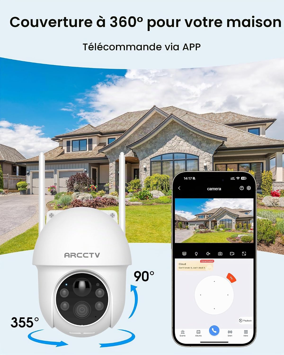 Detalle 2 de ARCCTV Q1 bewakingscamera op zonne-energie, 4 MP en dualbandwifi voor buiten