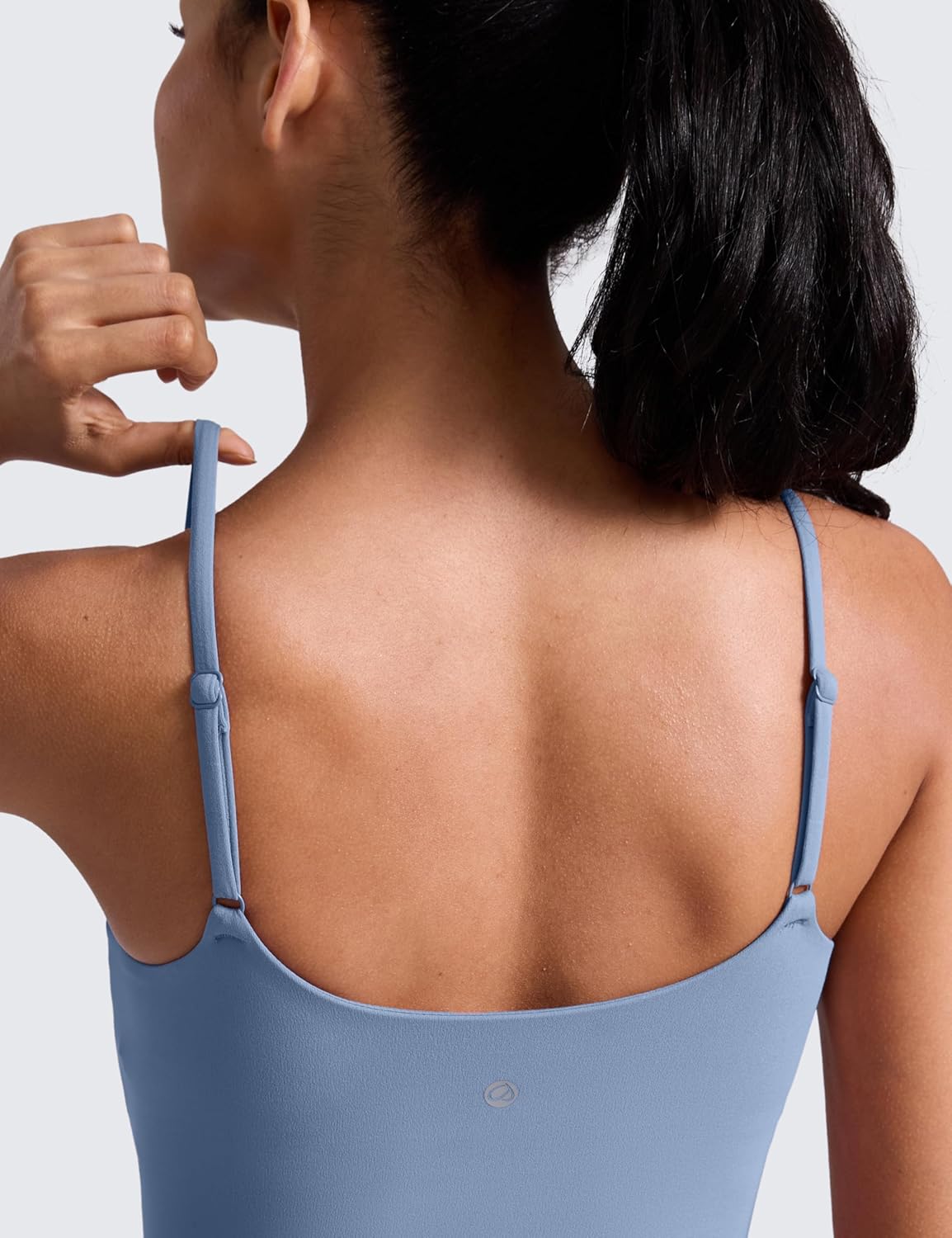 Detalle de CRZ YOGA Butterlift Femme Encolure Dégagée Longline – Soutien-gorge intégré et débardeur court
