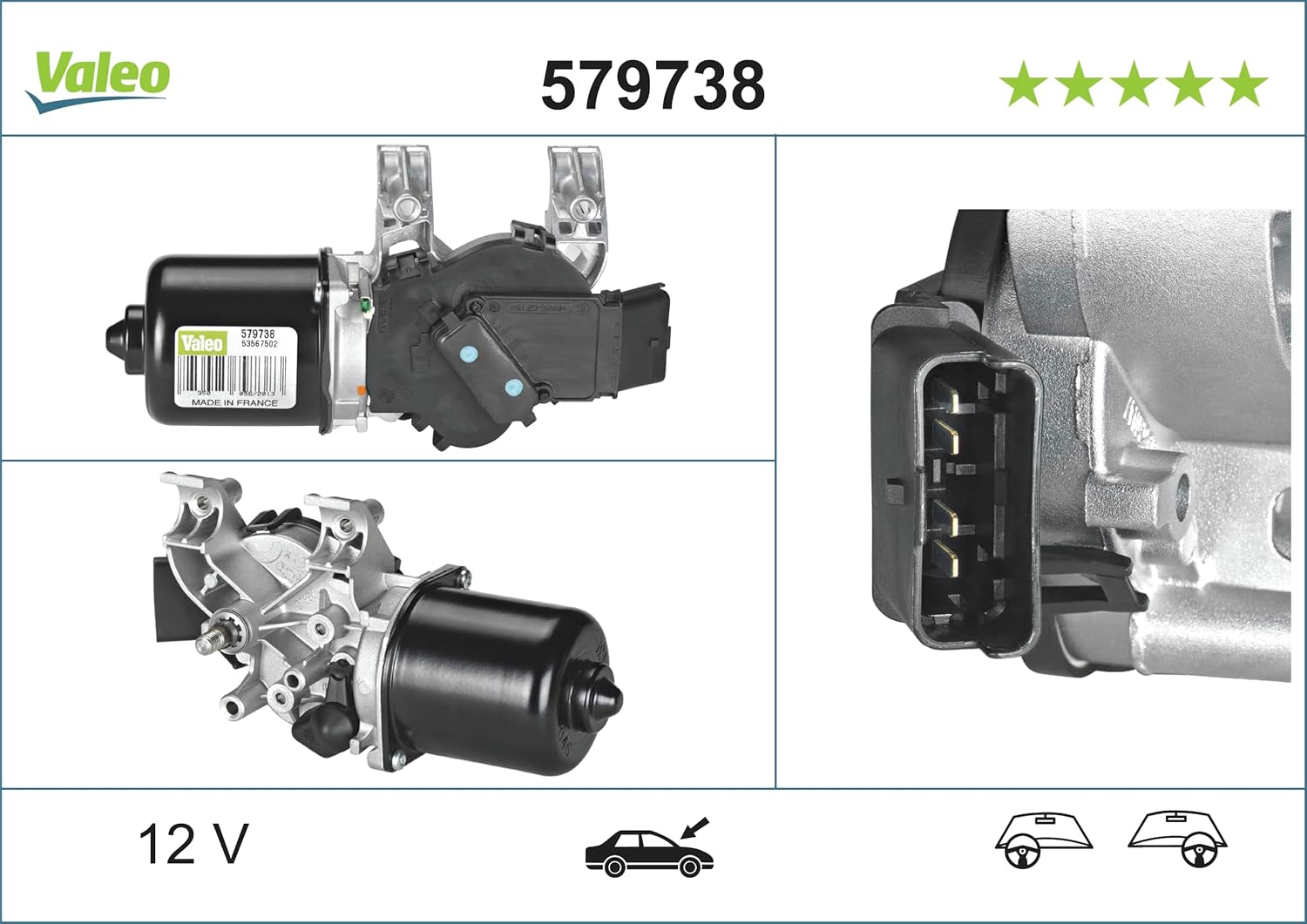 Thumbnail 3 de VALEO Wiper Motor - Front (579738) for CLIO 3 and CLIO GRANDTOUR