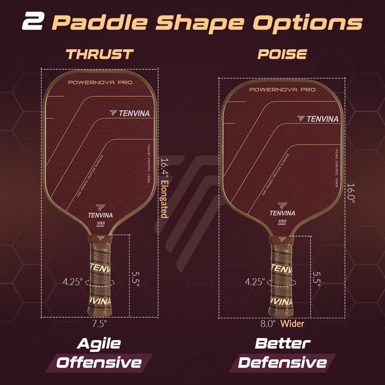 Detalle 1 de TENVINA Pickleball Paddle with T700SC Carbon Fiber