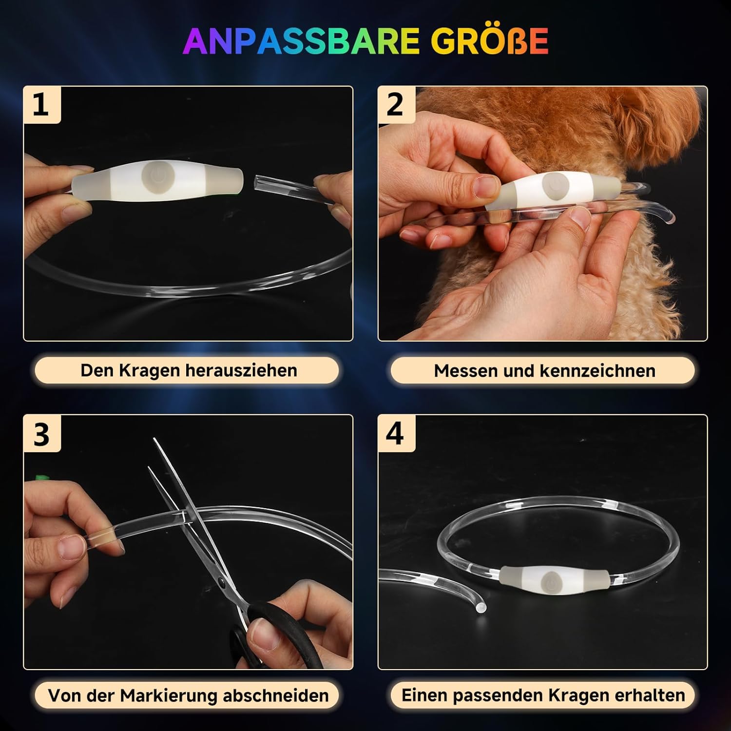 Thumbnail 6 de Leuchthalsband Hund Mehrfarbig 70cm