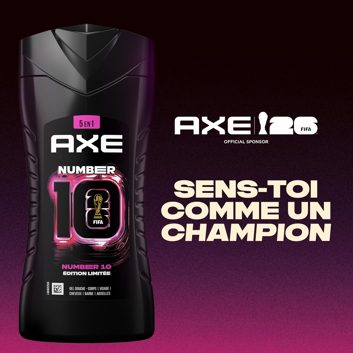 Detalle de AXE Gel Douche Homme 5en1 Numéro 10 – Lot de 2x250 ml, Pamplemousse & Menthe Aquatique
