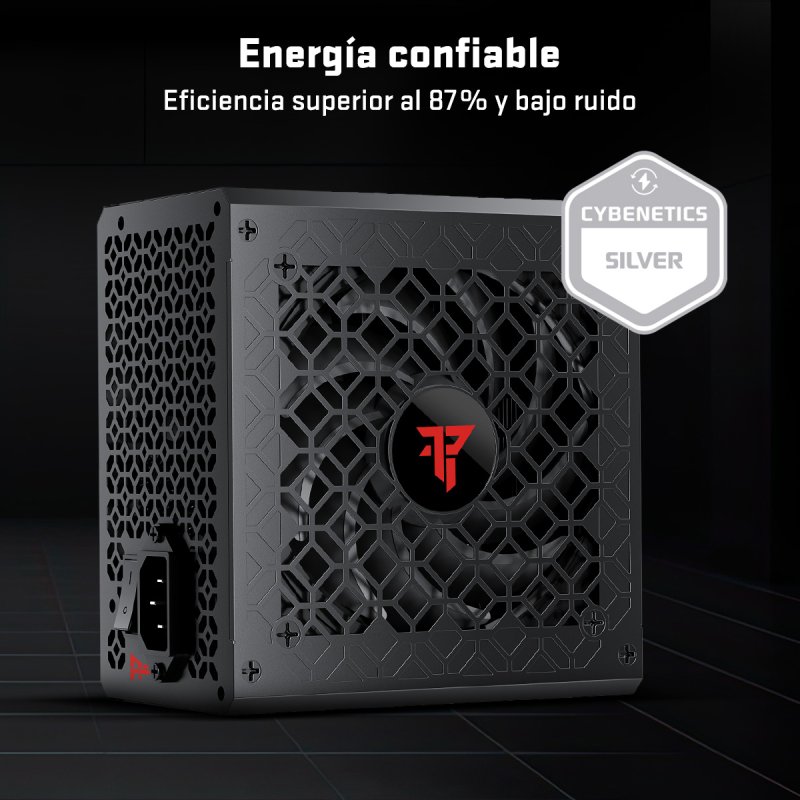 Detalle de Tempest Pulse PSU 650W Cybenetics Silver Fuente de alimentación negra ⚡