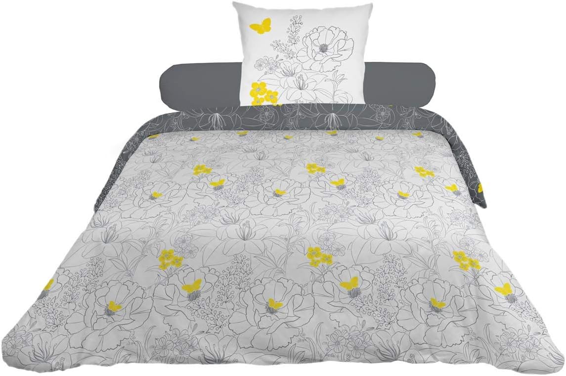 Thumbnail 3 de Soleil d'ocre Parure Housse de Couette 240x220 cm Lisa Anthracite 57 fils/cm²