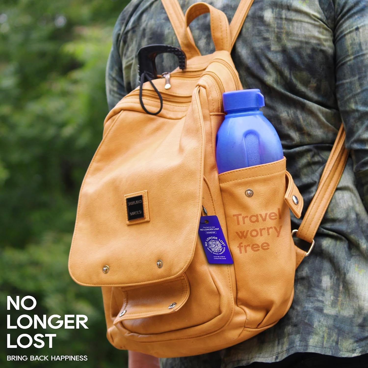 Thumbnail 5 de NO LONGER LOST – Bring Back Happiness: Smart Schlüsselanhänger mit QR-Code (Teslin, 5,3 × 2,5 cm)