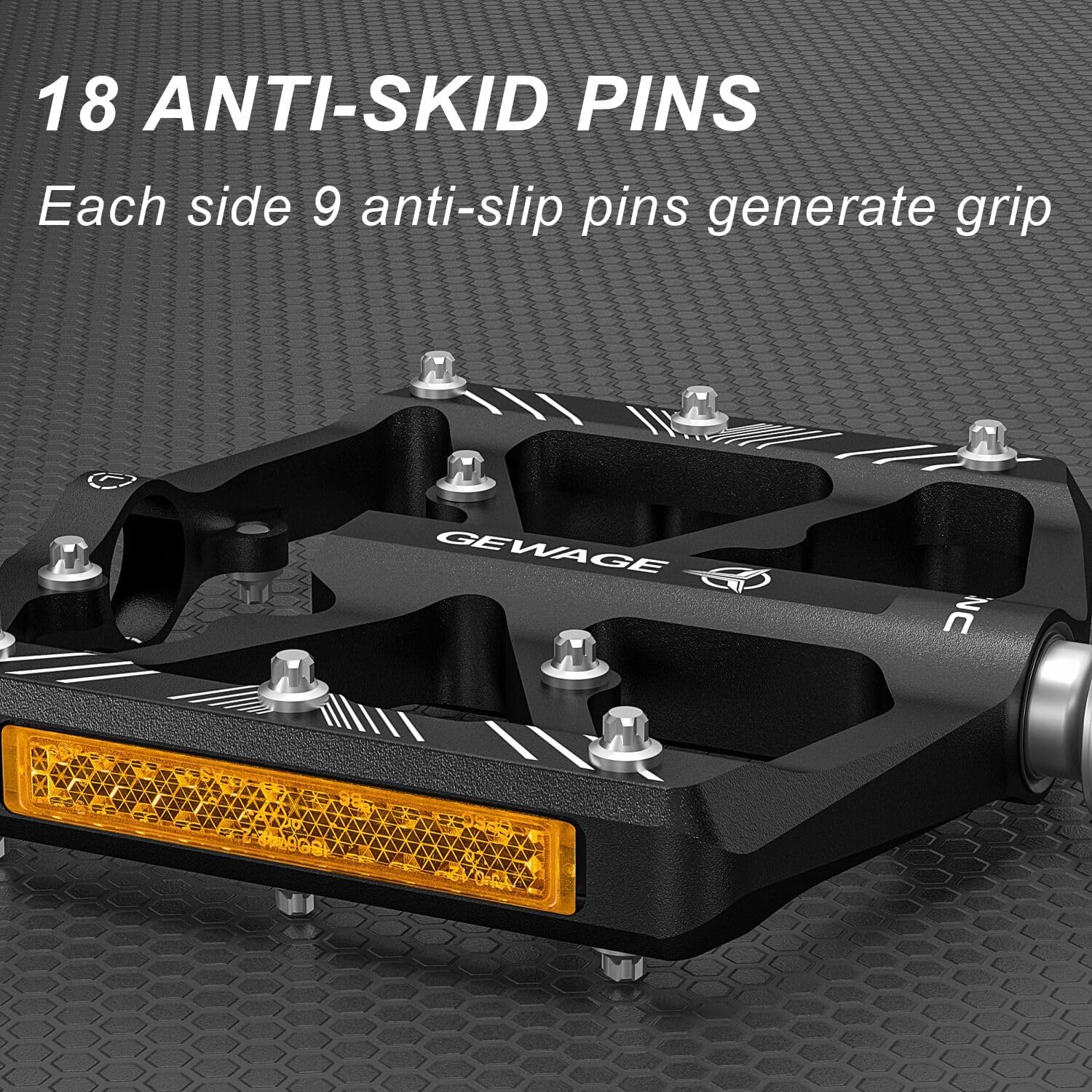 Thumbnail 3 de GEWAGE pédales de vélo 9/16 avec bandes réfléchissantes et roulements scellés