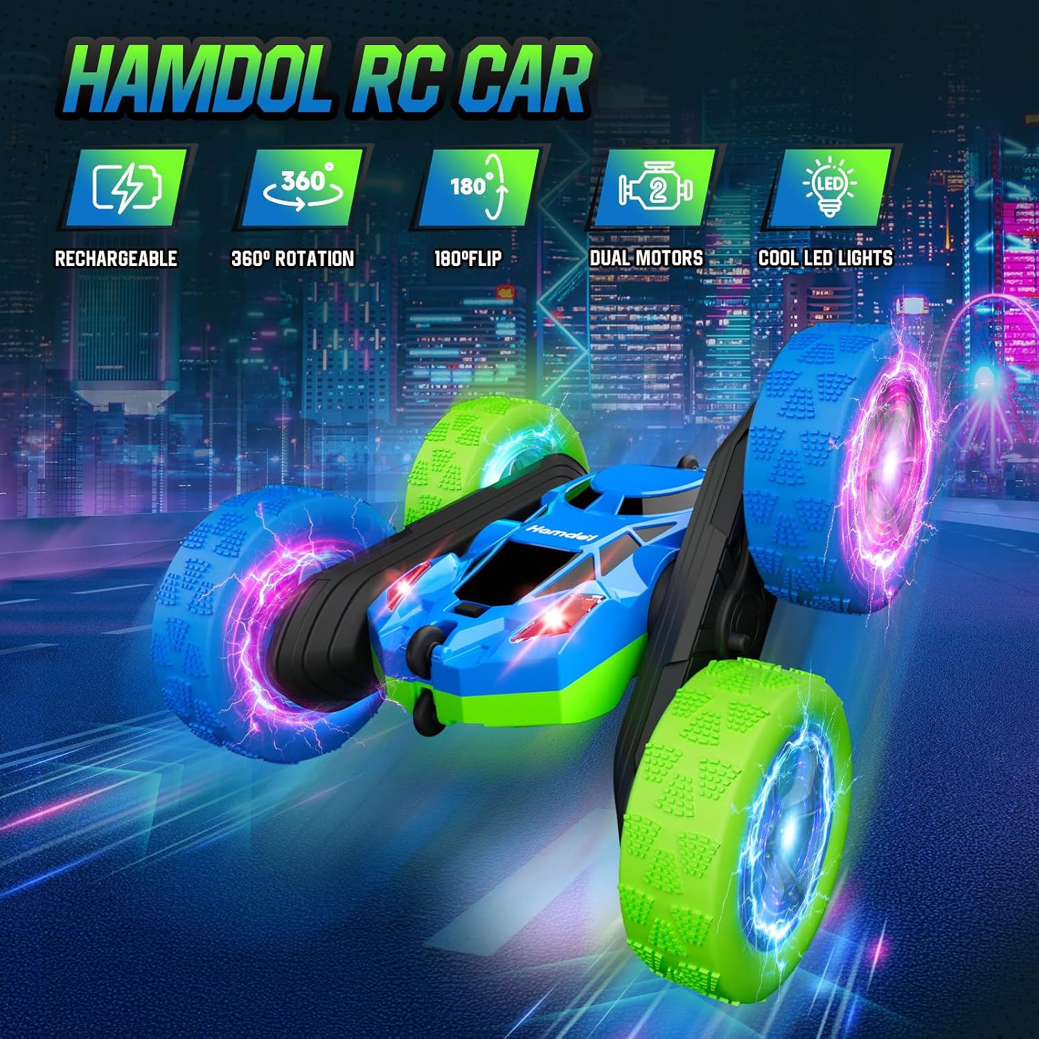 Thumbnail 1 de Hamdol 360° Spinning 4WD RC Car for Kids